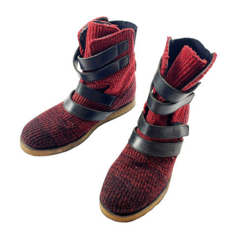 AW09 Red Gradient Knit Boots