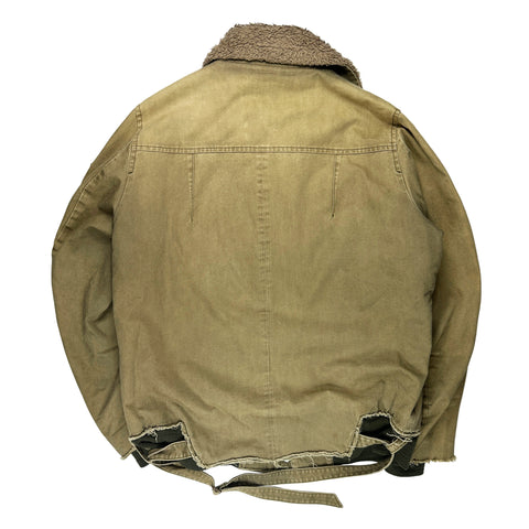 AW05 Distressed Military Fur Jacket