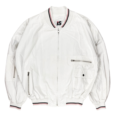 80's White Logo Bomber