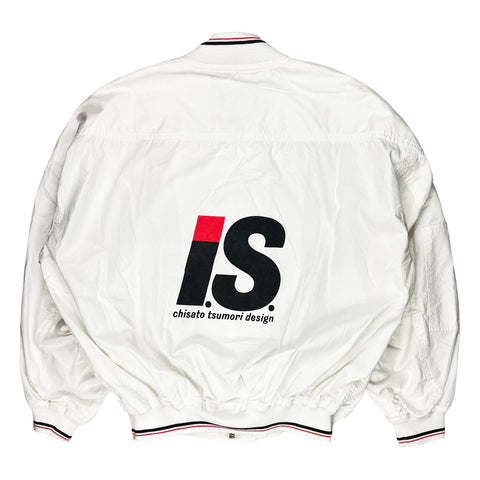 80's White Logo Bomber