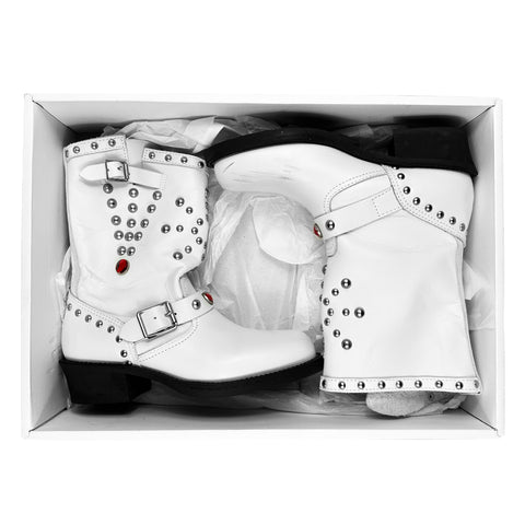 AD2002 Embellished Gemstone Engineer Boots