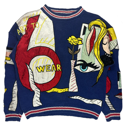 80's Vintage Applique Sweater
