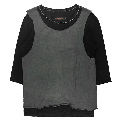 SS03 Black Hybrid 3/4 Sleeve Shirt