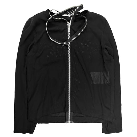 AD2002 Embellished Cross Choker Zip Up