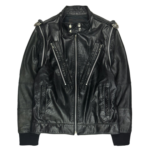 SS07 Modular Leather Zipper Jacket