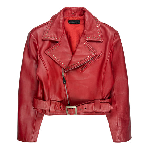 80's Red "Beatnik" Studded Double Rider
