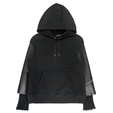 AW03 Leather Layered Hoodie