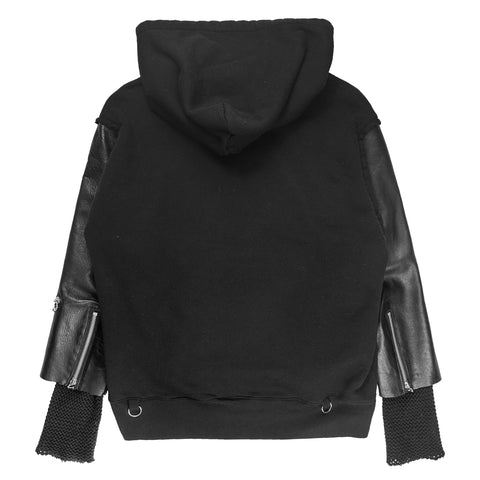 AW03 Leather Layered Hoodie