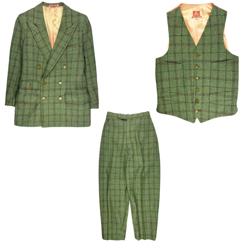 Plaid Wool 3-Piece Suit
