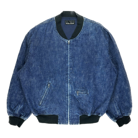 90's Flower Graphic Denim Bomber