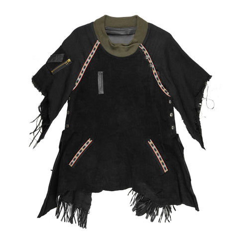 Black Leather Poncho