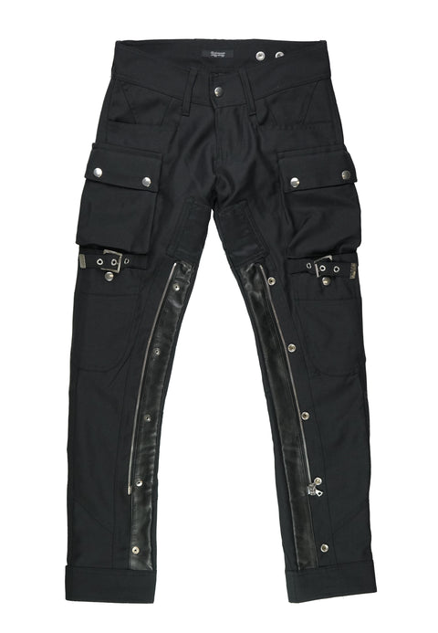 AW08 Black Wool Bondage Cargos