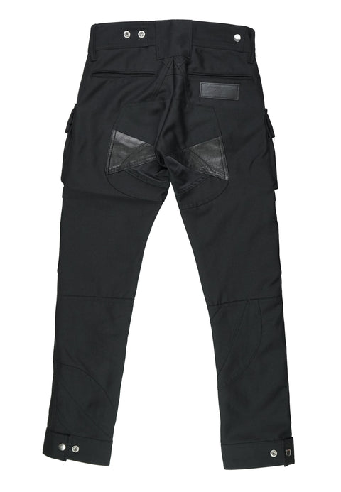 AW08 Black Wool Bondage Cargos