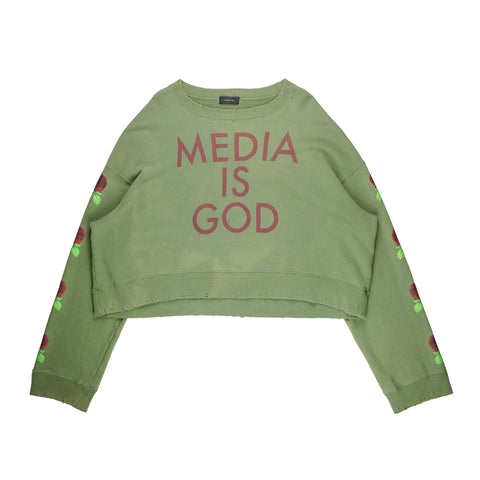 AW17 "Media is God" Cropped Sweatshirt
