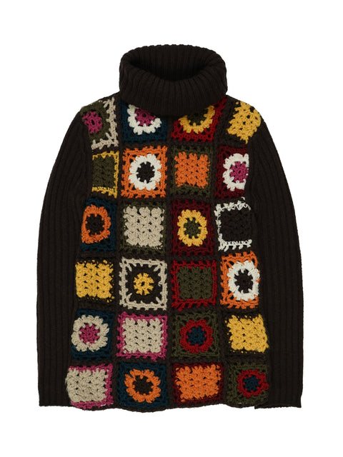 SS93 Multipatterned Knit Turtleneck