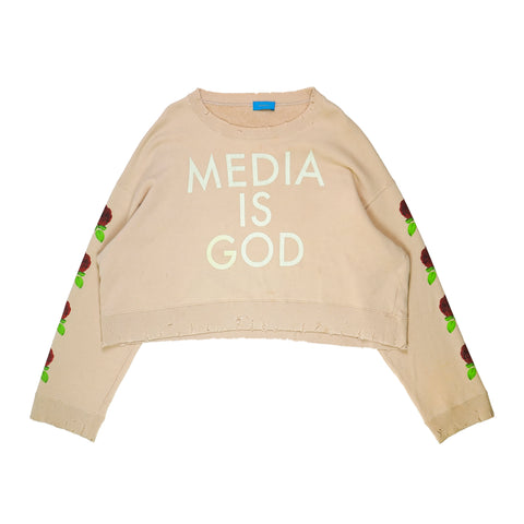 SS17 "Media is God" Cropped Sweatshirt