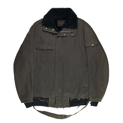 AW05 Distressed Military Fur Jacket