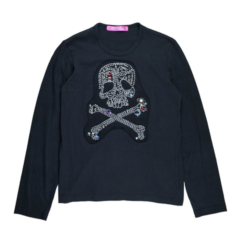 AD2002 Jeweled Crossbones & Skull Long Sleeve