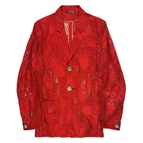 Red Lace Blazer