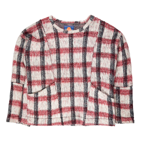 White Brushed Mohair Slash & Sew Sweater