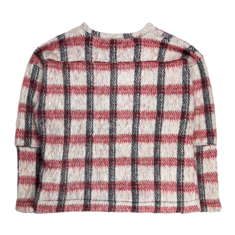 White Brushed Mohair Slash & Sew Sweater