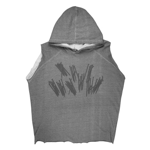 SS03 Gray Nails Sleeveless Hoodie