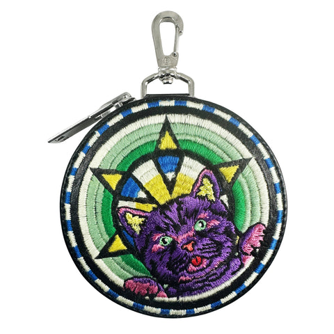 Cat Embroidered Coin Pouch
