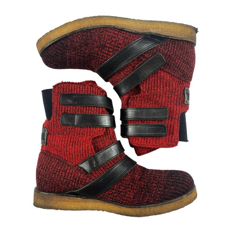 AW09 Red Gradient Knit Boots