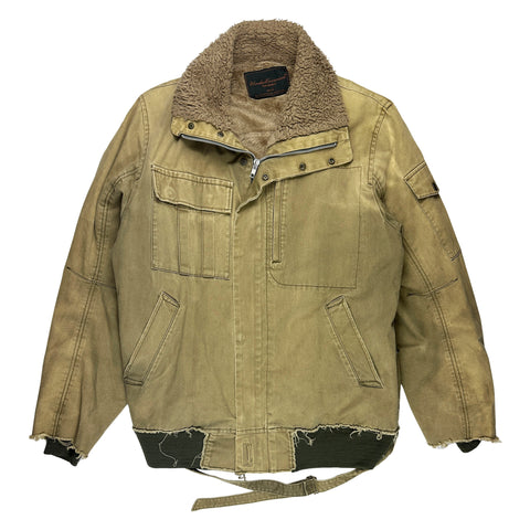 AW05 Distressed Military Fur Jacket