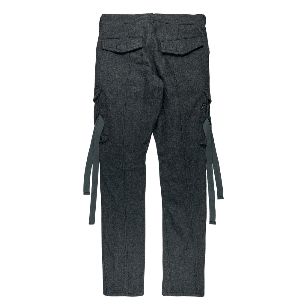 Strapped Gray Wool Cargo Pants – faust