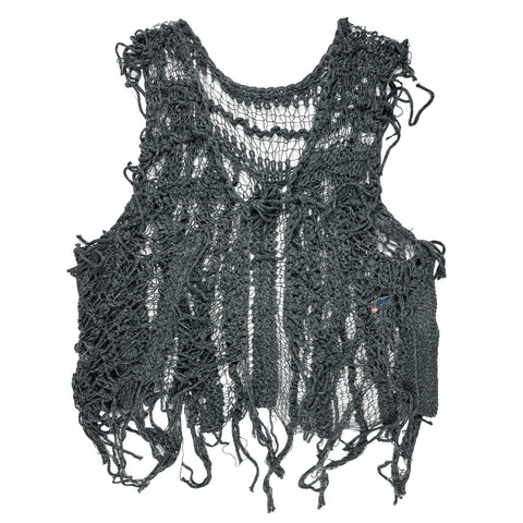 Grey Distressed Knit Vest