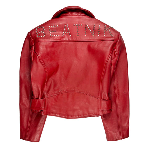 80's Red "Beatnik" Studded Double Rider