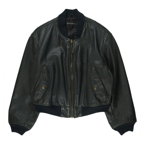 80's Cropped Leather Bomber