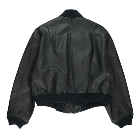 80's Cropped Leather Bomber